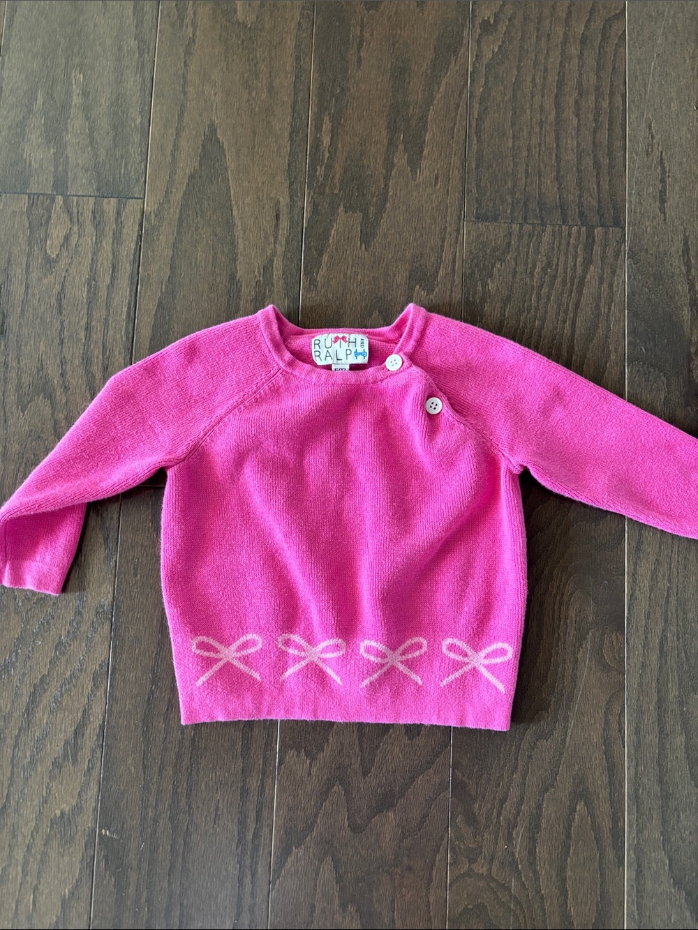 Ruth And Ralph Pink Bow Knit Sweater
